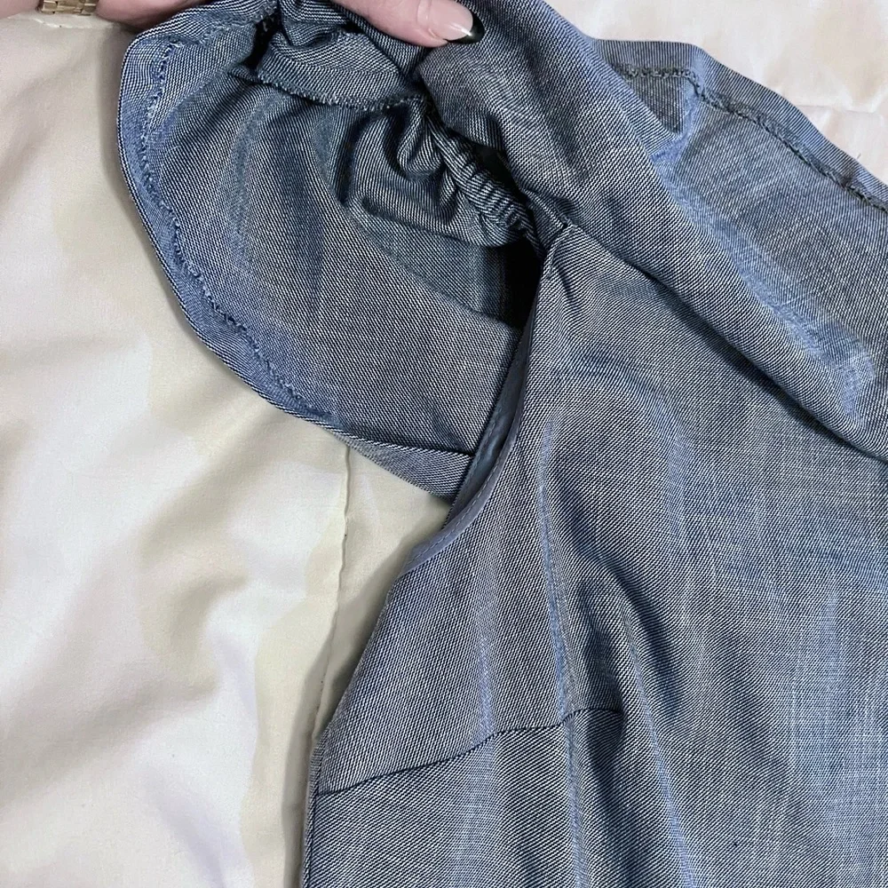 Banana Republic Chambray Off The Shoulder A Line Dress Womens size 12 - Picture 2 of 11